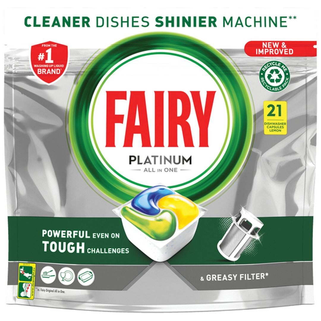 Fairy Platinum All-in-One Dishwasher Tablets - 21 - Image 1
