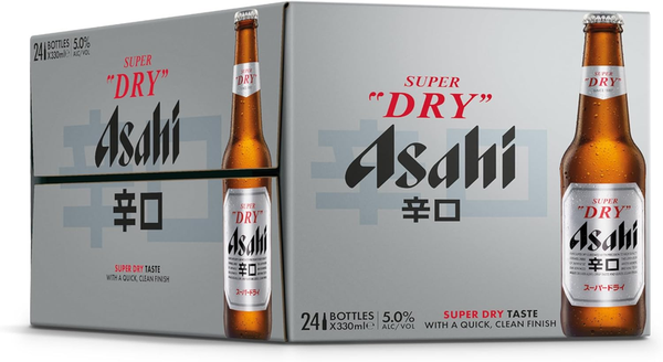 Asahi Super Dry Beer Bottles Multipack, 24 x 330 ml