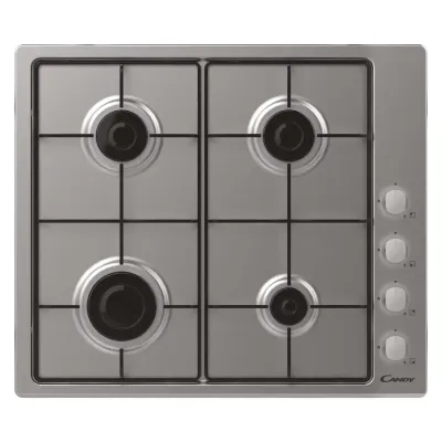 Candy 60Cm Gas Hob With Enamel Supports 4 Burners Chw6Lx/S