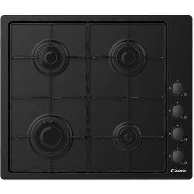 Candy 60cm 4 Burner Gas Hob with Pan Stand - Black