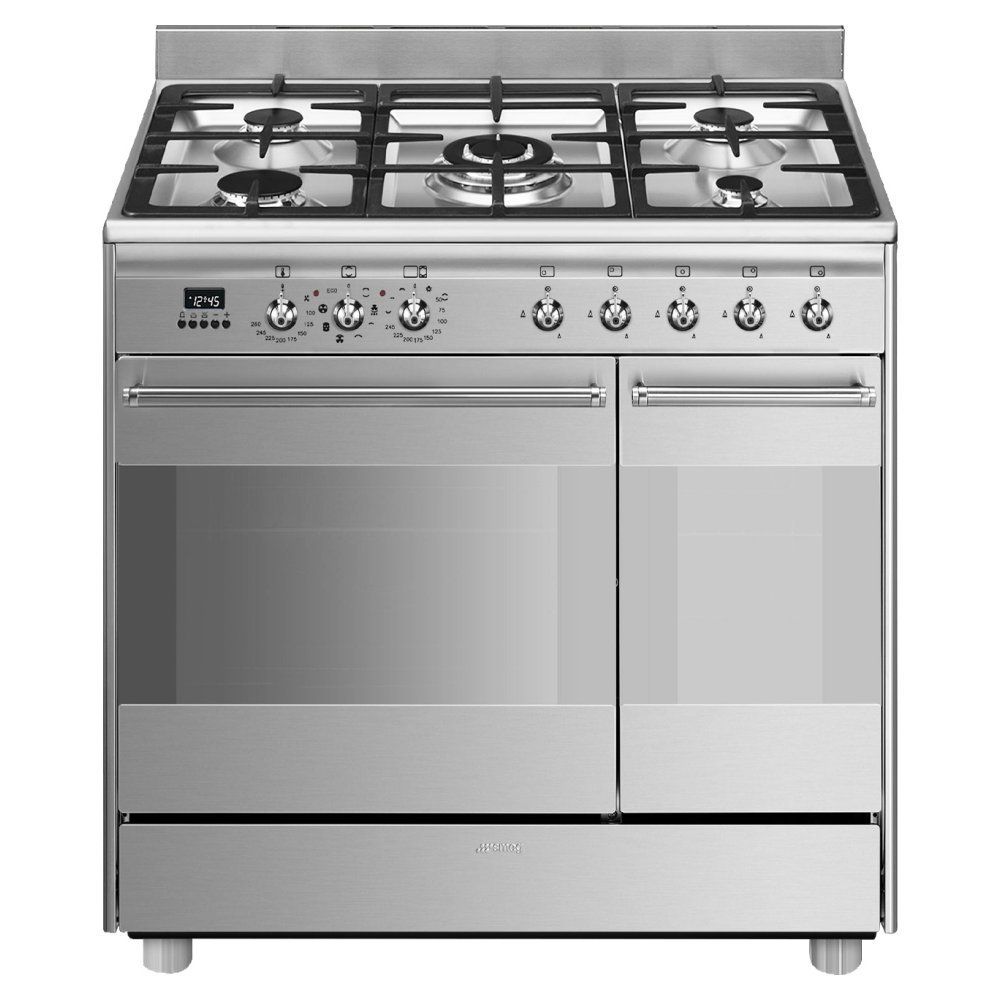 Smeg Concert 90cm Dual Fuel Range Cooker - Stainless Steel - Image 1