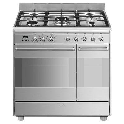 Smeg Concert 90cm Dual Fuel Range Cooker - Stainless Steel