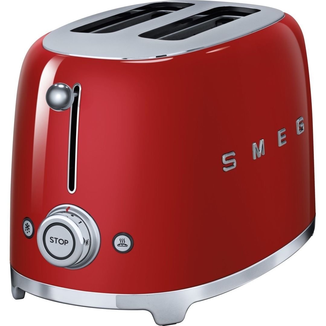 SMEG TSF01RDUK 2-Slice Toaster - Red, Red - Image 1