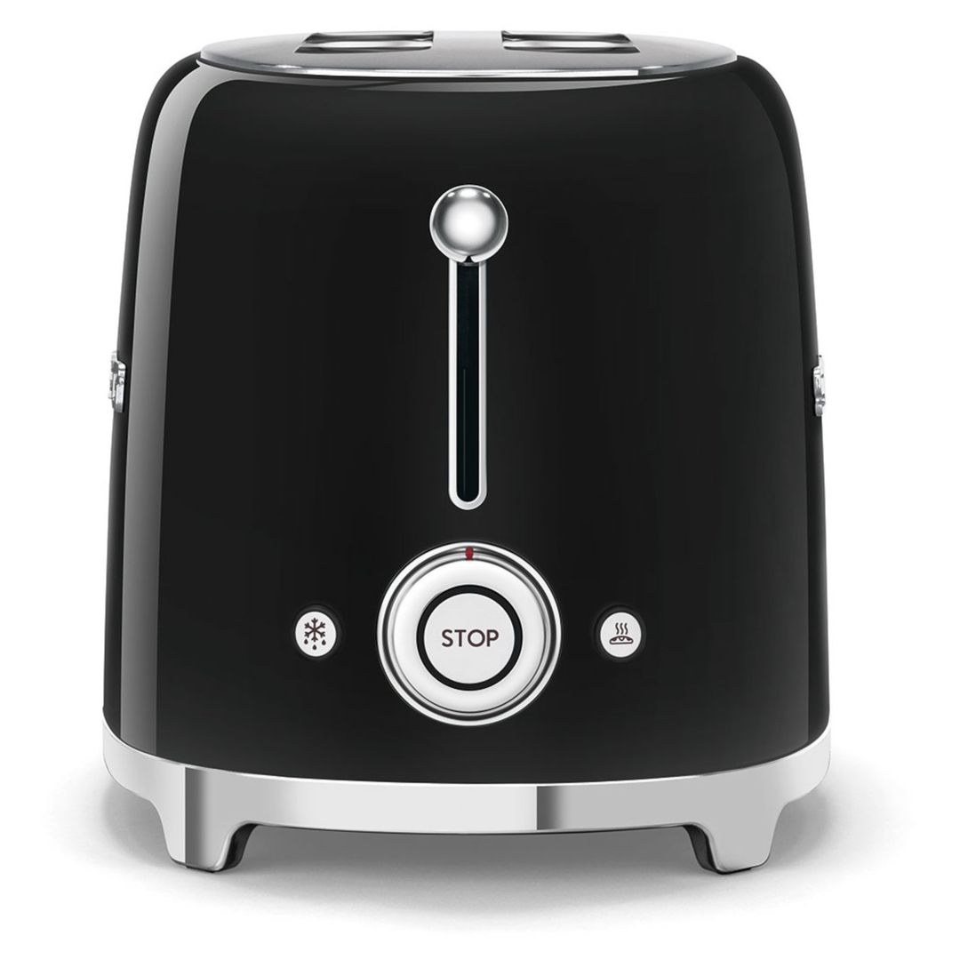 Smeg TSF01BLUK 2-Slice Retro Black Toaster Stylish Fast Toasting - Image 1
