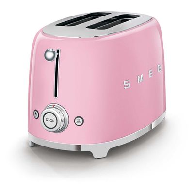 SMEG TSF01PKUK 2-Slice Toaster - Pink, Pink