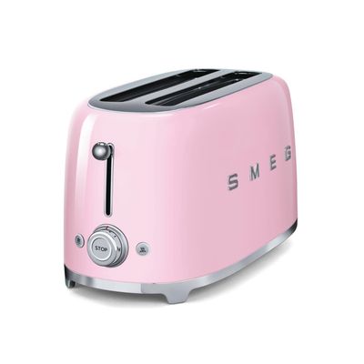 SMEG 50's Retro Style TSF02PKUK 4-Slice Toaster - Pink, Pink