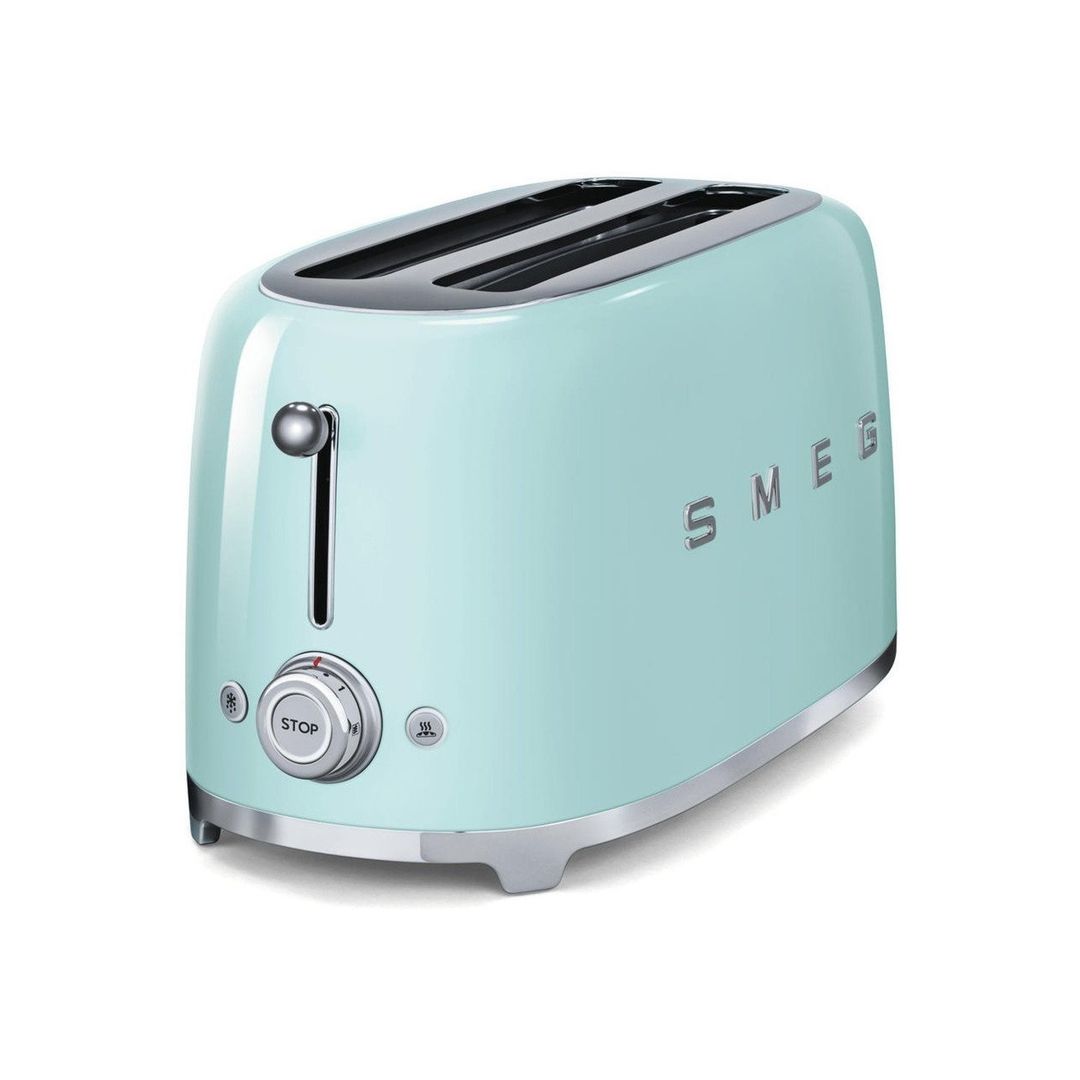SMEG TSF02PGUK 4-Slice Toaster - Pastel Green, Cream - Image 1