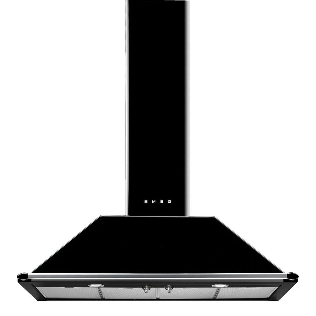Smeg KT110BLE 110cm Victoria Chimney Hood With Rail - BLACK - Image 1
