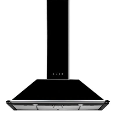 Smeg KT110BLE 110cm Victoria Chimney Hood With Rail - BLACK