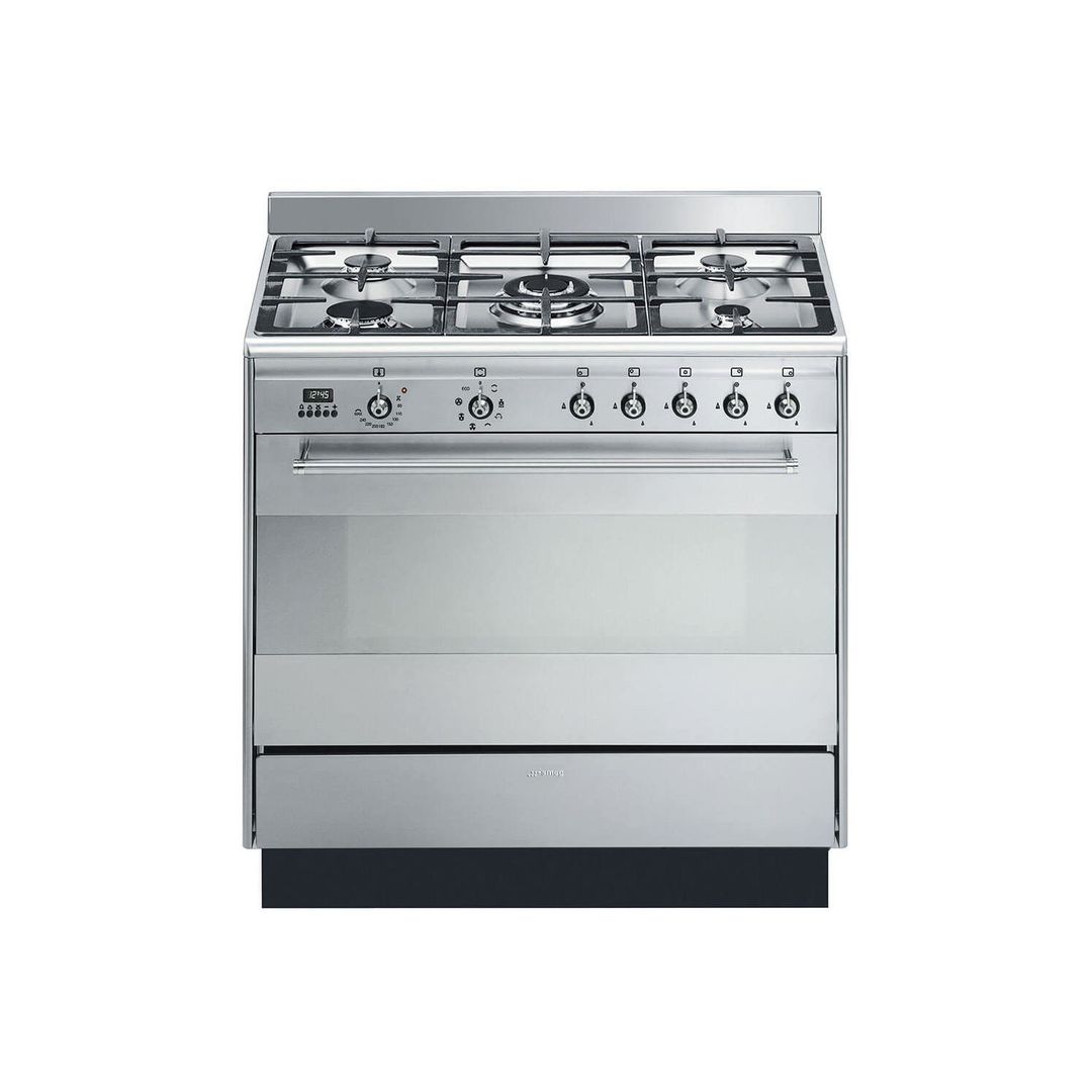 Smeg SUK91MFX9 Concert 90cm Dual Fuel Single Oven Range Cooker - Stainless Steel - Image 1
