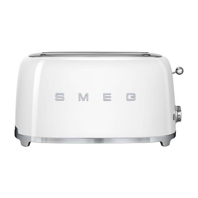 SMEG TSF02WHUK 4-Slice Toaster - White, Silver/Grey