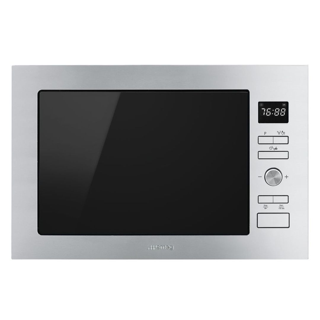 Smeg FMI425X Cucina Built In Microwave & Grill For Tall Housing - STAINLESS STEEL - Image 1