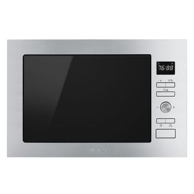 Smeg FMI425X Cucina Built In Microwave & Grill For Tall Housing - STAINLESS STEEL