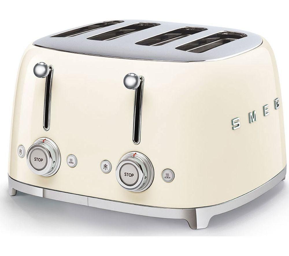 Smeg TSF03CRUK 4-Slice Retro Cream Toaster Stylish Fast Toasting - Image 1