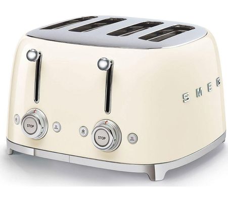 Smeg TSF03CRUK 4-Slice Retro Cream Toaster Stylish Fast Toasting