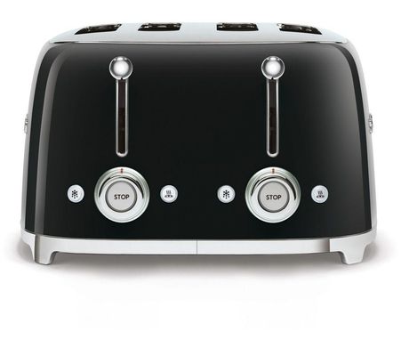 Smeg TSF03BLUK 4-Slice Retro Black Toaster Stylish Fast Toasting