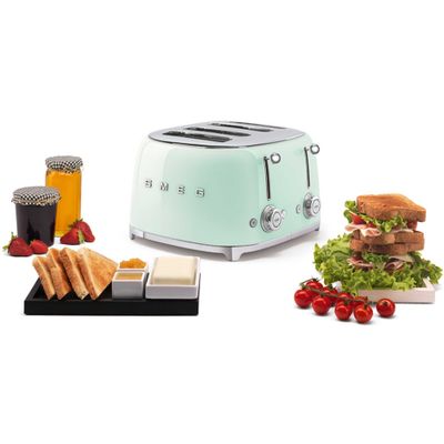SMEG 50's Retro Style TSF03PGUK 4-Slice Toaster - Green, Green