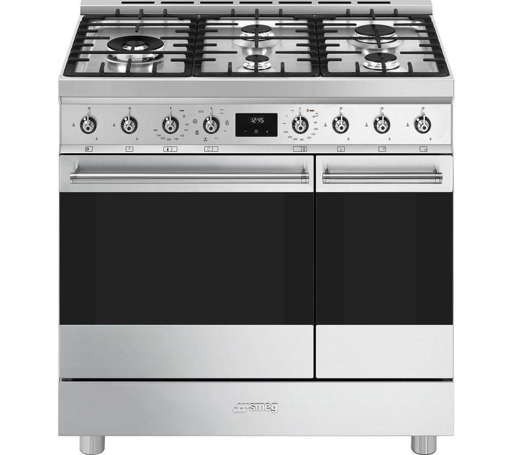 Smeg C92GMX2 90cm Dual Fuel Range Cooker - STAINLESS STEEL - Image 1