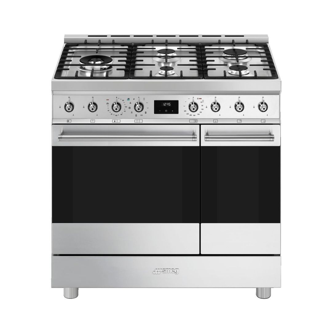 SMEG C92GPX2 90 cm Dual Fuel Range Cooker - Stainless Steel, Stainless Steel - Image 1