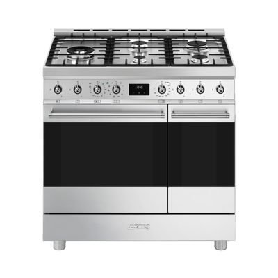 SMEG C92GPX2 90 cm Dual Fuel Range Cooker - Stainless Steel, Stainless Steel