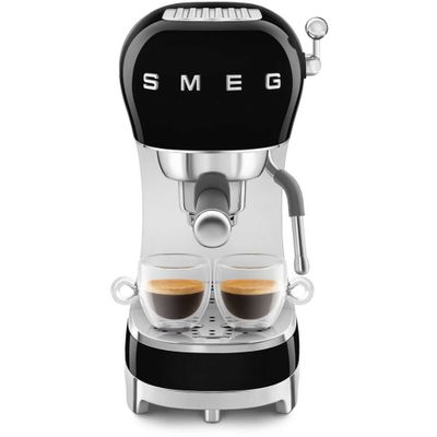 Smeg ECF02BLUK Retro Black Espresso Coffee Machine Stylish Espresso Maker
