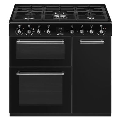 Smeg CX93GMBL Concert 90cm Dual Fuel Range Cooker - Black