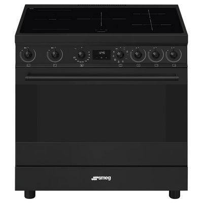 SMEG C9IMN2 90 cm Electric Induction Range Cooker - Black, Black
