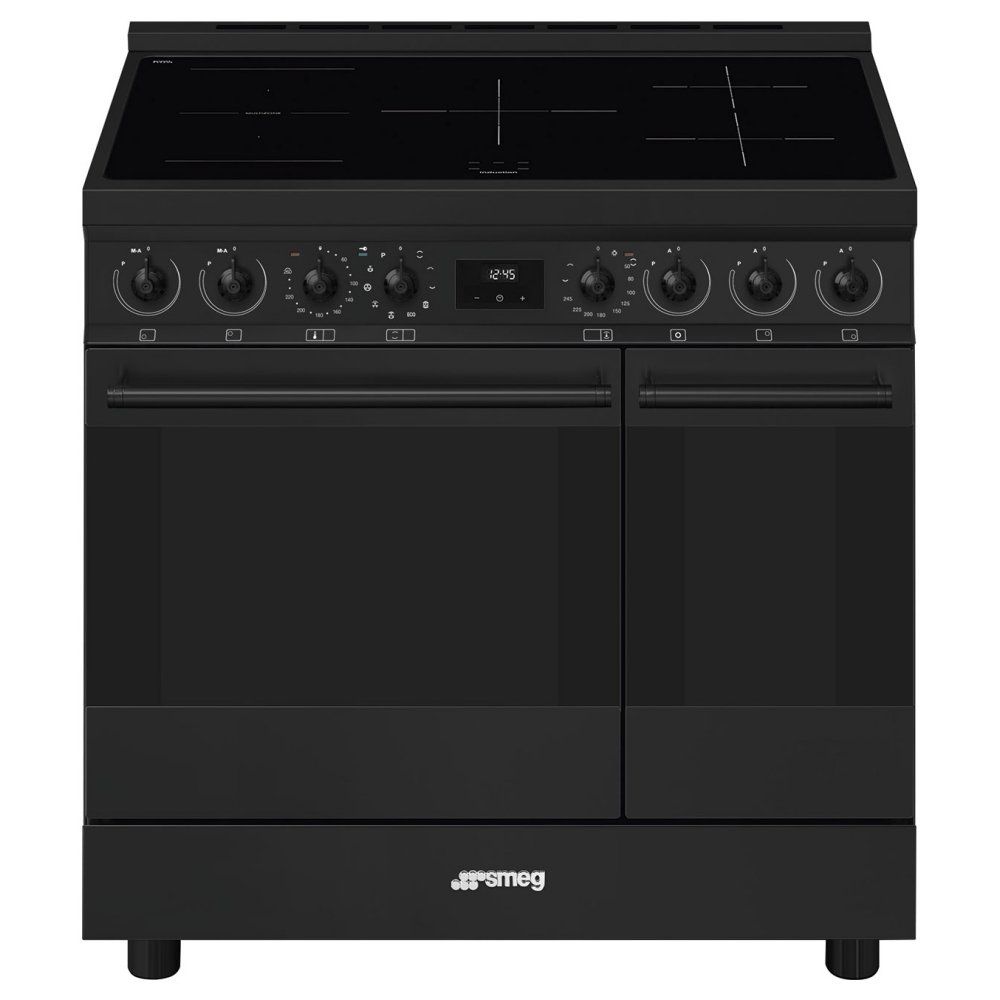 SMEG C92IPN2 90 cm Electric Induction Pyrolytic Range Cooker - Black, Black - Image 1