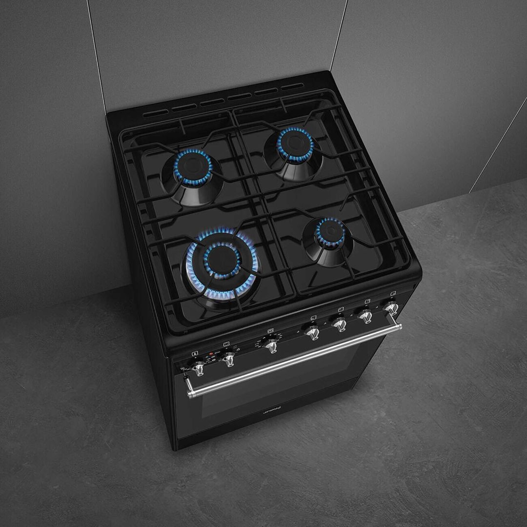 Smeg Concert 60cm Dual Fuel Cooker - Black - Image 1