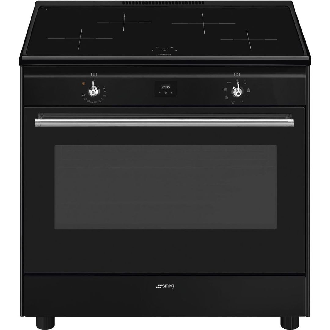 Smeg Concert 90cm Induction Range Cooker - Black - Image 1