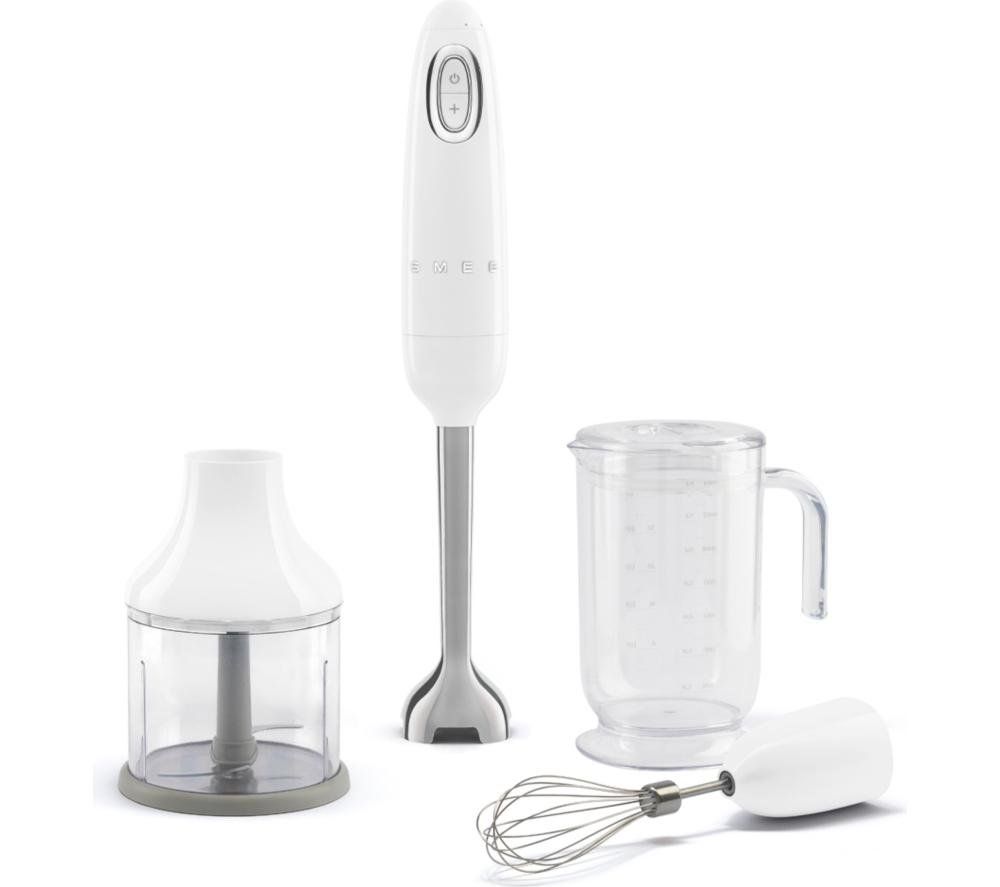 Smeg 50s Style White Hand Blender 700W Immersion Blender with Accessories - HBF03WHUK - Image 1