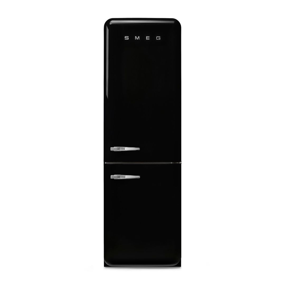 Smeg FAB32RBL6UK 60cm Retro Frost Free Fridge Freezer Right Hand Hinge - BLACK - Image 1
