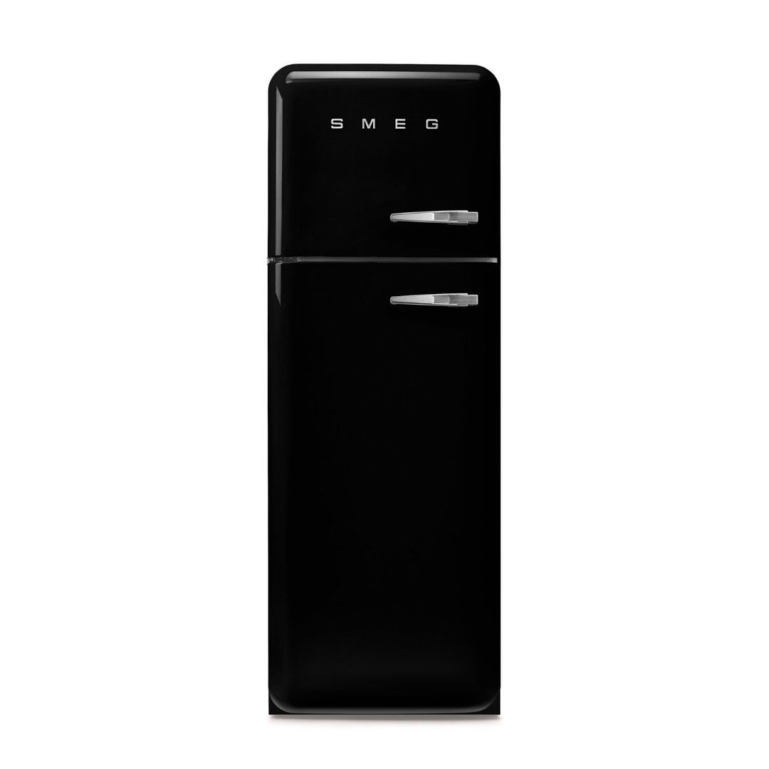 Smeg FAB30LBL6UK Retro Fridge Freezer Left Hand Hinge - BLACK - Image 1