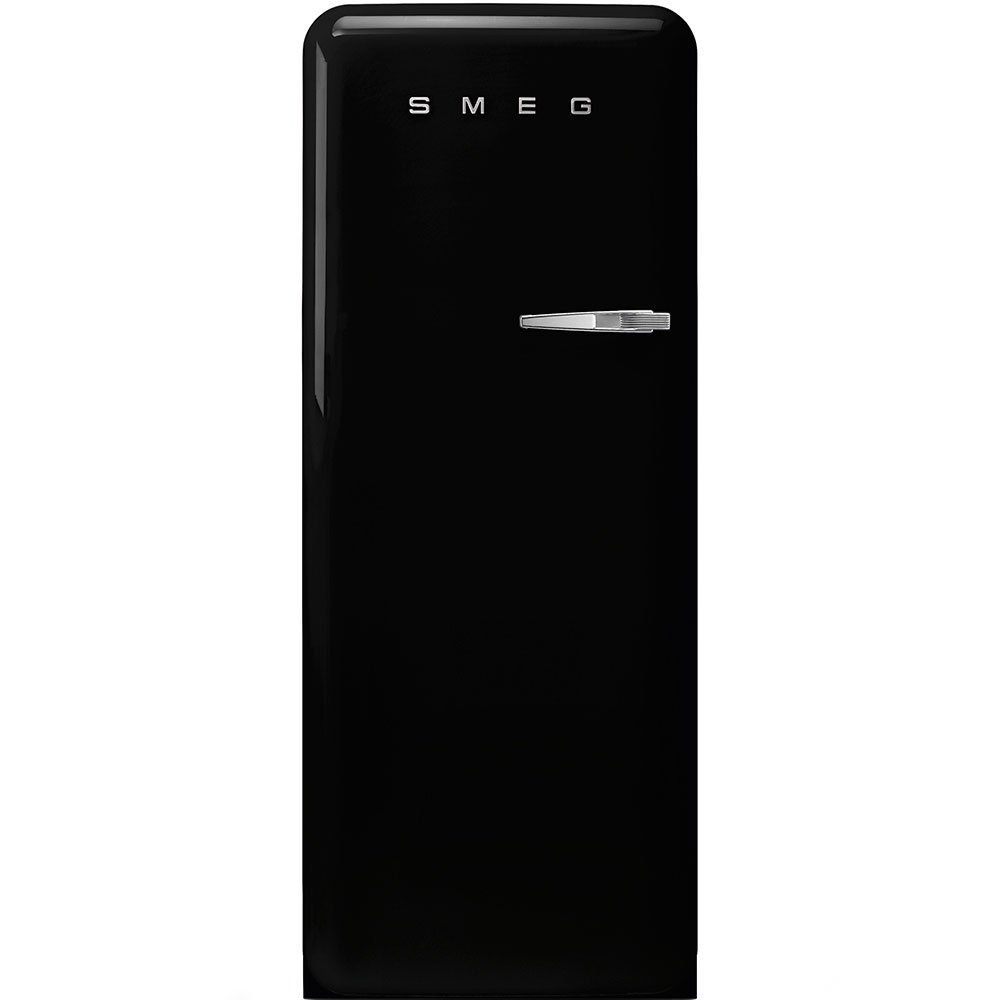 Smeg 244 Litre Fifties Style Left Hand Hinge Freestanding Fridge With Ice Box Black - Image 1