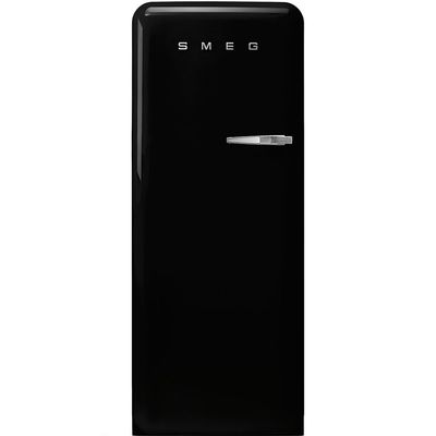 Smeg 244 Litre Fifties Style Left Hand Hinge Freestanding Fridge With Ice Box Black