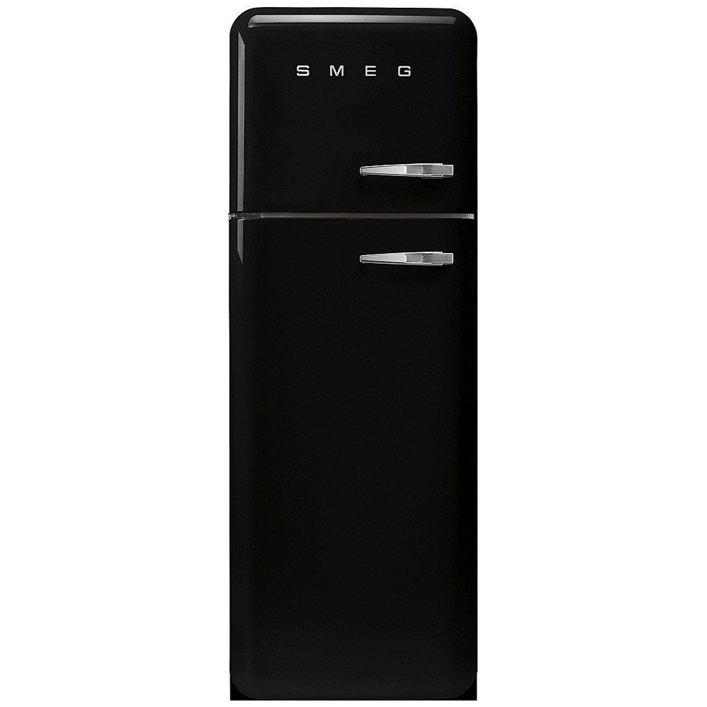 Smeg 294 Litre Fifties Style Left Hand Hinge 70/30 Fridge Freezer - Black - Image 1