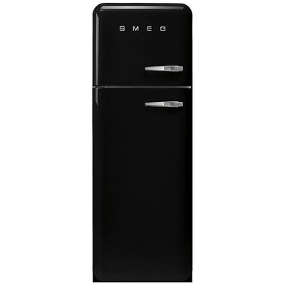 Smeg 294 Litre Fifties Style Left Hand Hinge 70/30 Fridge Freezer - Black