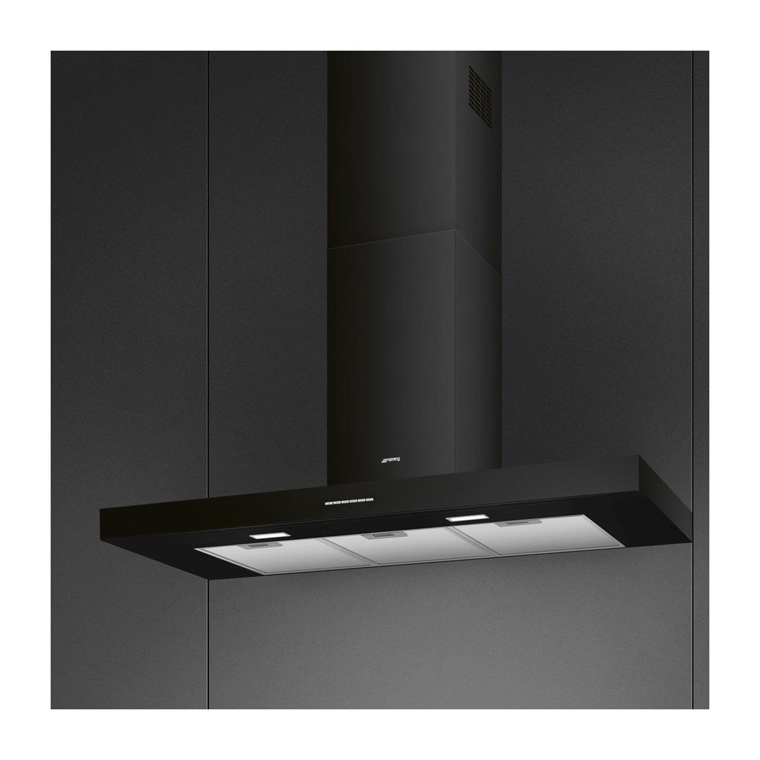 Smeg KBT110BL 110cm Chimney Hood - BLACK - Image 1