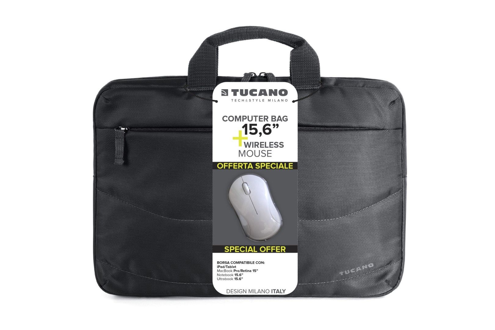 Tucano IDEA Notebook 15.6" Messenger case with mouse included Black - Image 1