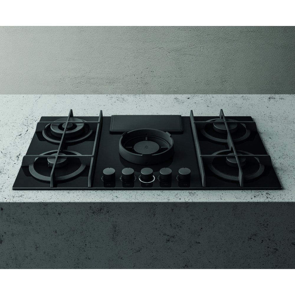 Elica NT-FLAME-EVO-BL 88cm Air Venting Gas Hob - BLACK - Image 1