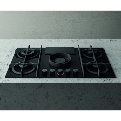Elica NT-FLAME-EVO-BL 88cm Air Venting Gas Hob - BLACK