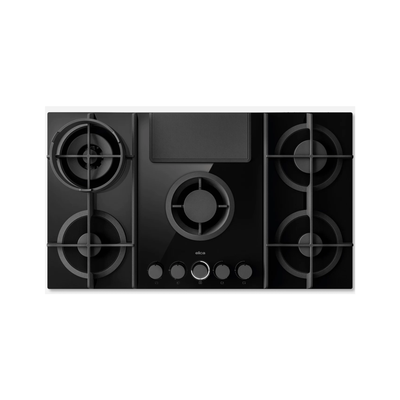 Elica NT-FLAME-EVO-BL 88cm Air Venting Gas Hob - BLACK - Thumbnail 2