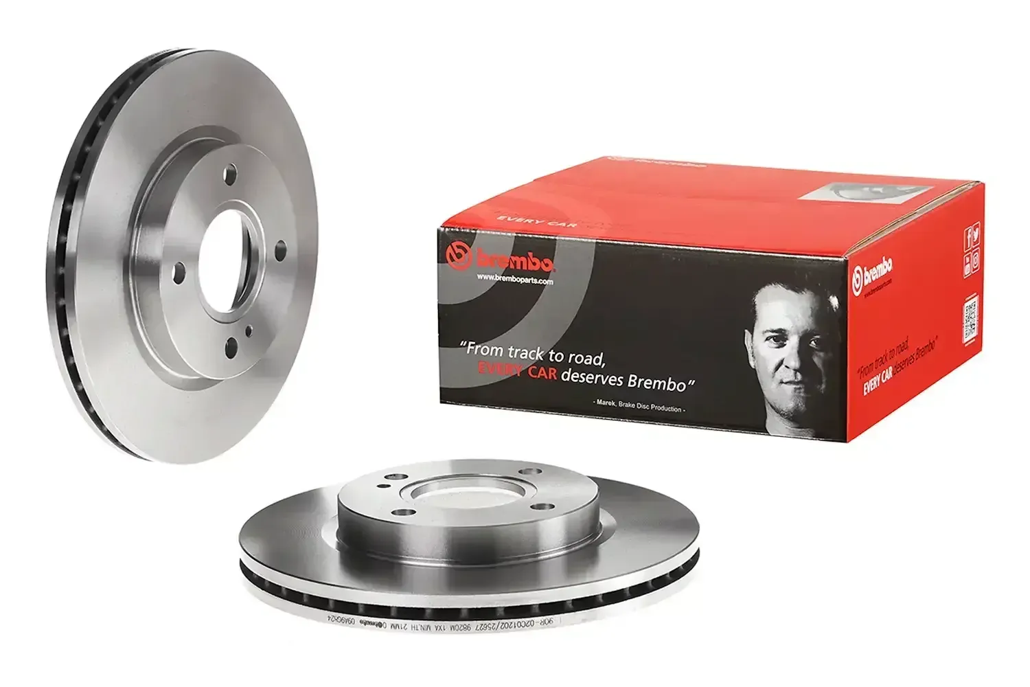 Brembo Front Brake Disc 258Mm Ford Fiesta 08- | 09.a968.24 | Euro Car Parts - Image 1