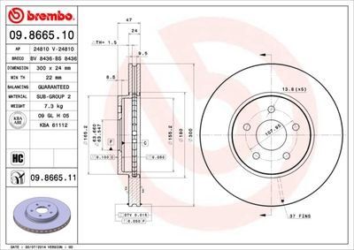Brembo Mondeo Iii Jag X Type | 09.8665.11 | Euro Car Parts - Thumbnail 2