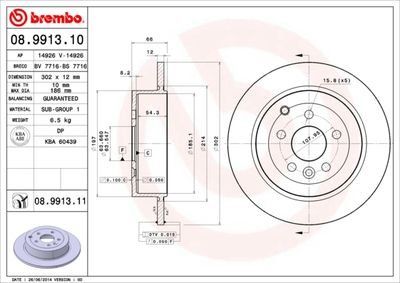 Brembo Rear Brake Disc Freelander 2.2 Ii 06- | 08.9913.11 | Euro Car Parts - Thumbnail 2