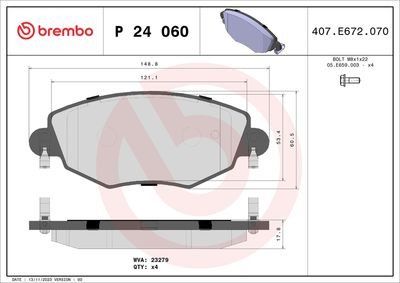 Brembo Front Brake Pads Ford | P24060 | Euro Car Parts - Thumbnail 2