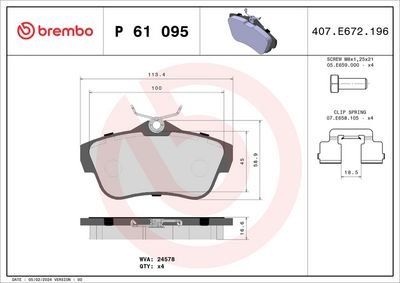 Brembo Rear Brake Pads Trw | P61095 | Euro Car Parts - Thumbnail 2