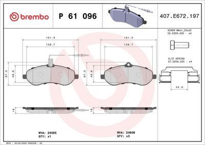 Brembo Front Brake Pads Trw | P61096 | Euro Car Parts - Thumbnail 2