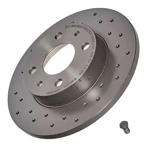 Brembo Rear Brake Disc Abarth 500 > 695C (08-) 240Mm (S) *drilled* | 08.5085.31 | Euro Car Parts - Image 1