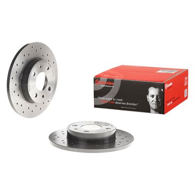 Brembo Rear Brake Disc Abarth 500 > 695C (08-) 240Mm (S) *drilled* | 08.5085.31 | Euro Car Parts - Thumbnail 2